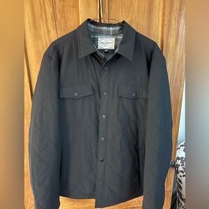 Men's Black Quilted Shirt Jacket
